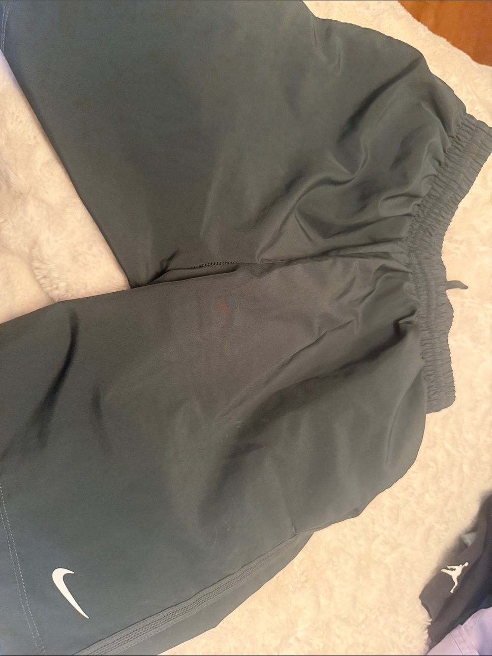 Nike Teal Green Athletic Shorts with White Swoosh dri fit